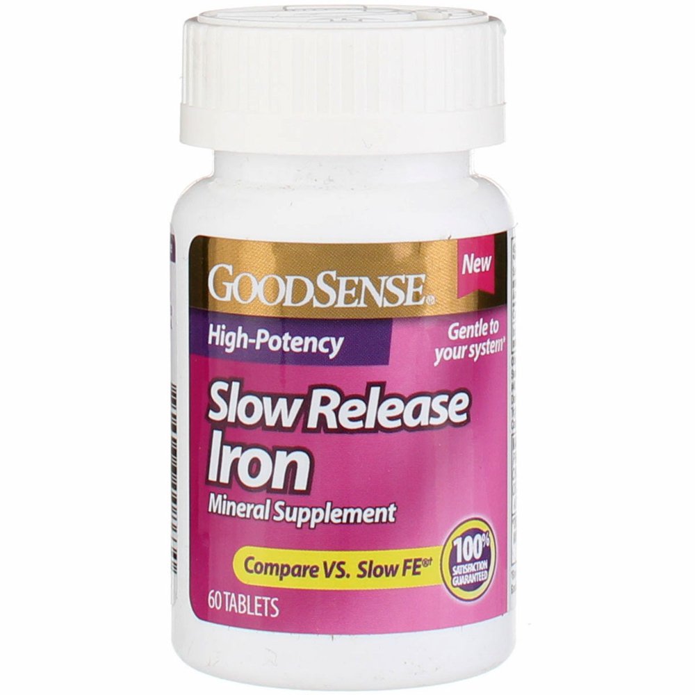 GoodSense Iron Mineral Supplement Slow Release Tablets, 45 mg, 60 Ct