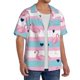 thumbnail image 2 of Balery Flamingo1 Camisa Casual de Manga Corta con Botones para Hombre, Texturizada, Estilo Cubano, para Playa, Verano-Small, 2 of 5