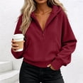 thumbnail image 6 of AloohaidyvioNo Boundaries Womens Quarter Zip Hoodies Fall Casual Loose Fit Comfy FLeece Long Sleeve Sweatshirts, 6 of 7