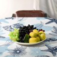 thumbnail image 3 of Nautical Coastal Table Cloth, Blue and White Undersea Starfish Seashell Coral Ocean Beach Tablecloths for Outdoor Picnic, Rectangle(60x120in), 3 of 6