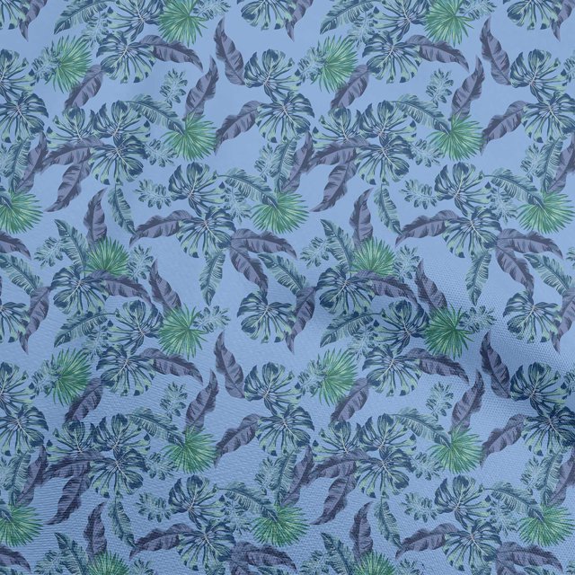 oneOone Cotton Flex Blue Fabric Tropical Craft Projects Decor Fabric Printed By The Yard 40 Inch Wide