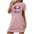 thumbnail image 5 of Sakmal Valentines Moomoo Nightgownss for Women Short Sleeve Love Cute Night dress Heart Print Short Womens Nightgown XL, 5 of 5