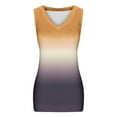 thumbnail image 4 of Lufly Tops for Women Gradient V-neck Comfortable Loose T-shirt Casaul Sleeveless Blouse,Yellow,XL, 4 of 6