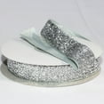 thumbnail image 2 of The Ribbon People Silver Glitter Woven Edge Velvet Craft Ribbon 1" x 11 Yards, 2 of 2