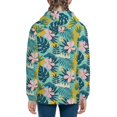 thumbnail image 6 of Pofeuu Tropical Floral Print Teenage Zipper Hoodie Sweatshirts Hooded Casual Jackets With Pocket For Boys Girls-Small, 6 of 6