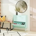 thumbnail image 3 of Novogratz Cache 2 Door Locker Style Metal Shoe Storage Cabinet, Mint, 3 of 16