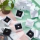thumbnail image 5 of 24 cajas de joyería de cartón texturizado blanco, 5,1 x 5,1 x 3,3 cm (2,01 x 2,01 x 1,3 pulgadas), caja de regalo de cartón con esponja en el interior., 5 of 6