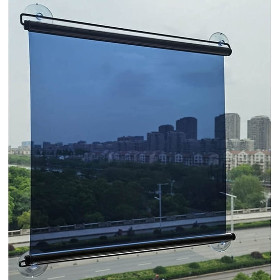 LXLA One-Way Mirror Roller Shade with Suction Cups, Punch-Free Single Way See-Through Clear Sun Blocking Reflective Insulation Curtain, Window (Size : 33脳100cm/13脳39in)