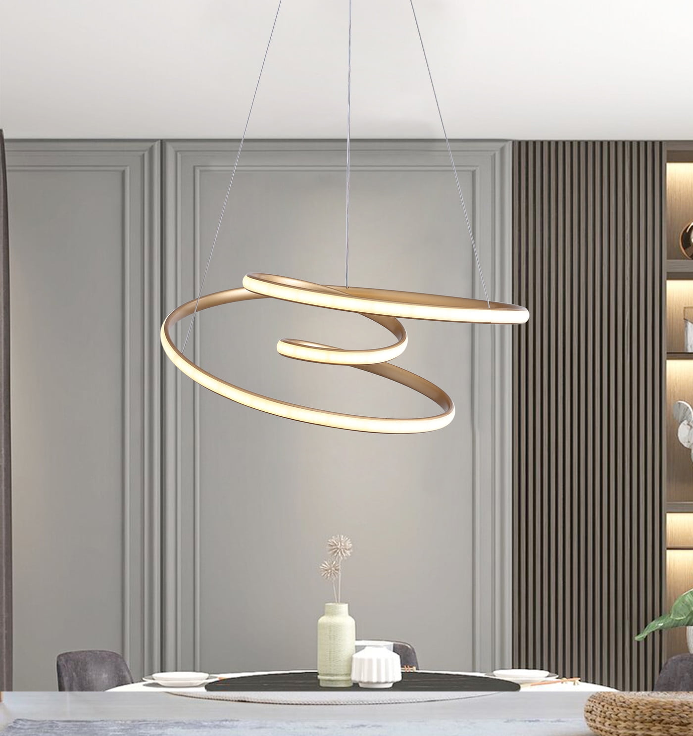 Aiwen Exquisite Geometric LED Pendant Light Modern Farmhouse Hanging