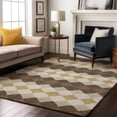 thumbnail image 4 of HomeRoots 679044 5 x 8 ft. Brown, Beige & Gold Geometric Transitional Washable Machine Made Rectangle Area Rug with UV Protection, 4 of 7