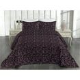 thumbnail image 2 of Ambesonne Ethnic Quilted Bedspread Set 3 Pcs, Tribal Symbols Motives Boho, Twin, Charcoal Grey and Purple, 2 of 4