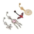 thumbnail image 3 of 4pcs Rhinestone Belly Button Rings Exquisite Body Piercing Nails Accessories, 3 of 8