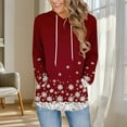 thumbnail image 4 of Xmas Novelty Clothing Women Hooded Sweatshirt Merry Christmas Outfits Snowman Snowflake Shirts Drawstring Pullover Kangaroo Pocket Tops Santa Claus Graphic Garments, 4 of 6
