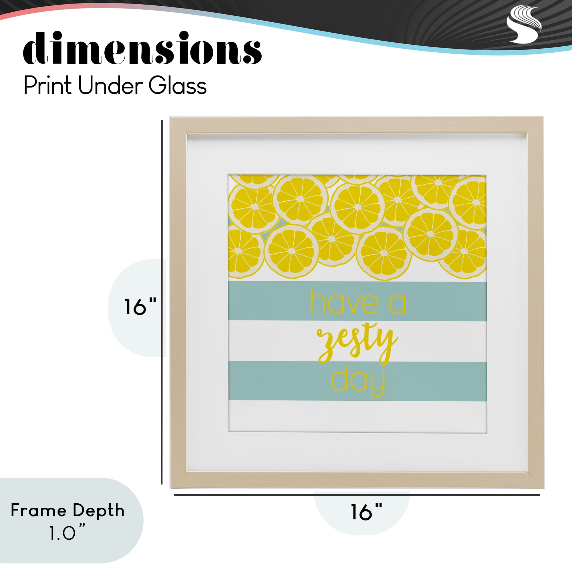 Stupell Industries Zesty Citrus with Stripes Birch Framed Print Under Glass, design by Anna Quach