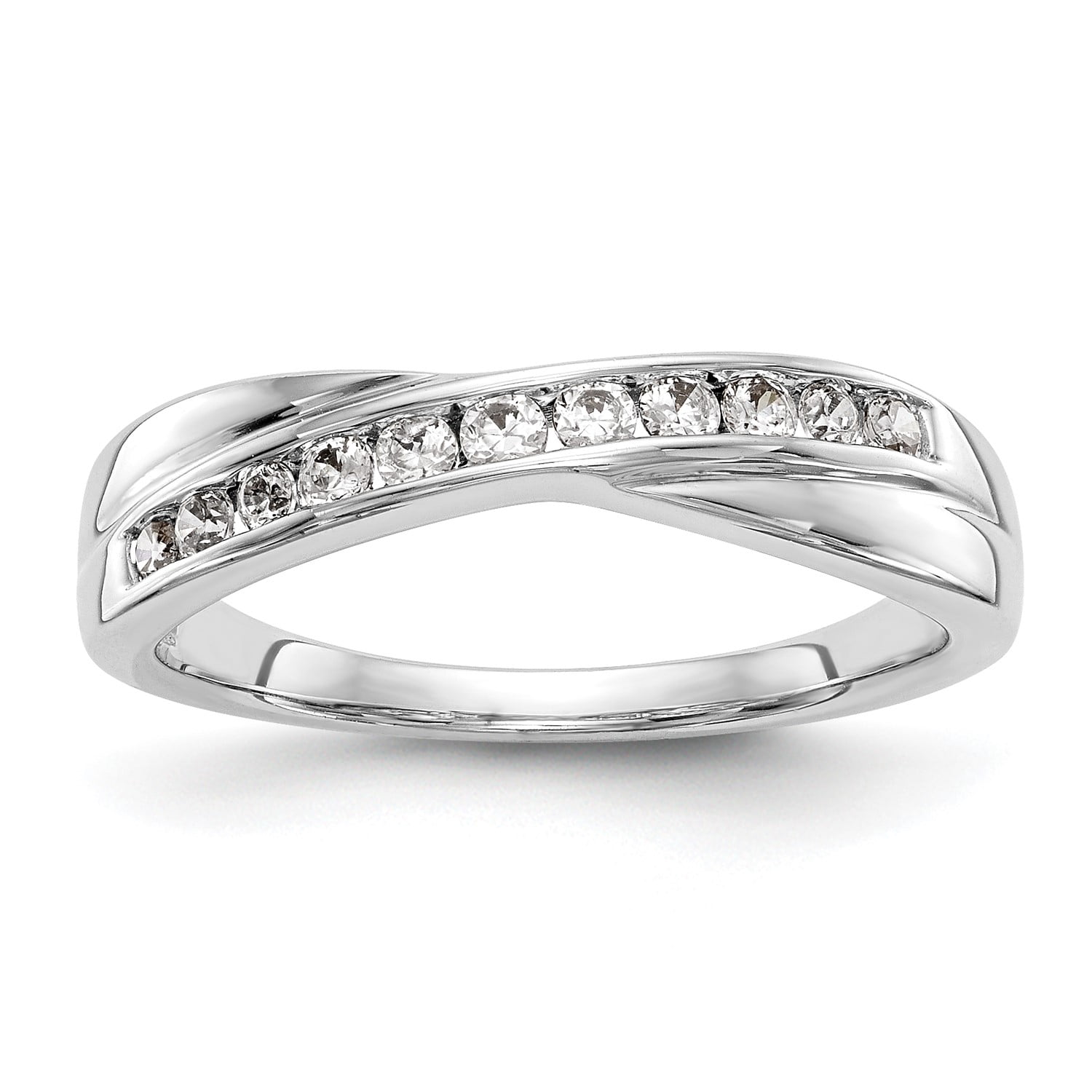 14K White Gold Diamond Anniversary Wedding Band Stackable Ring 1/5 CT Size 8 