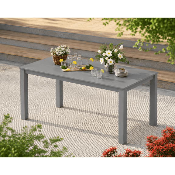 Better Homes & Gardens by POLYWOOD Southlake 34" x 64" Outdoor Dining Table in Slate Gray