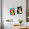 thumbnail image 5 of ZHONGYUTONG Leopard Canvas Wall Art Leopard with Flower Crown Picture Prints Botanical Jungle Animal Painting Bathroom Nursery Decor Framed (28.00" x 42.00"), 5 of 6