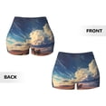thumbnail image 5 of Lsque Western Desert Cloud Cowboy Pattern High Waisted Biker Shorts for Women-Tummy Control Fitness Athletic Workout Running Yoga Gym Shorts,Moisture-Wicking-Medium, 5 of 9