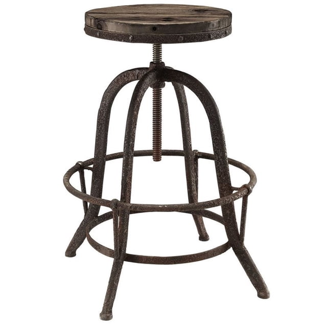 Hawthorne Collections Adjustable Bar Stool in Brown