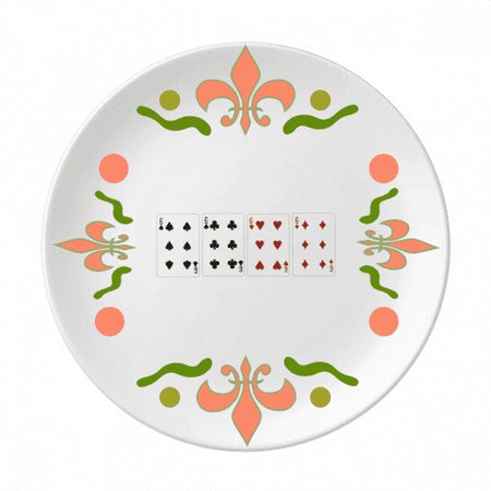 

6 heart spade club pattern flower ceramics plate tableware dinner dish