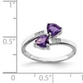 thumbnail image 2 of 925 Sterling Silver Rhodium Amethyst and Diamond Heart Ring Size 7, 2 of 6