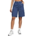 thumbnail image 1 of Fsgntruao Womens Casual Cargo Shorts Multi Pockets Button Fly Work Shorts Breathable Summer Outdoor Shorts, 1 of 7