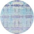 thumbnail image 1 of Ahgly Company Machine Washable Indoor Round Industrial Modern Coral Blue Area Rugs, 8' Round, 1 of 7