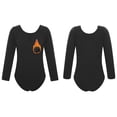 thumbnail image 6 of Sxiwei Girls Fleece Lined Bodysuit Long Sleeve Ballet Leotard Kids Dance Undergarment Thermal Black 120, 6 of 7