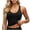 Black, variant on FDGIU Women's Racerback Padded Sports Bra Tank, Solid V Neck Cropped Workout Athletic Camisole Top