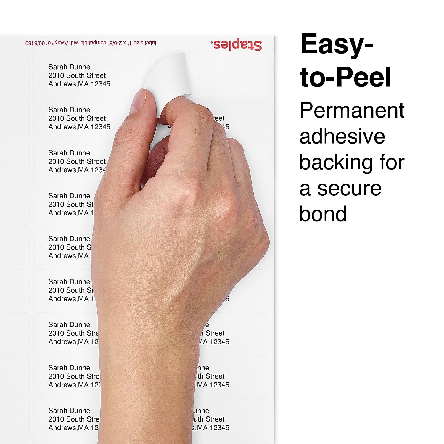 Staples Laser/Inkjet Address Labels 1" x 2 5/8" White 30 Labels/Sheet 60000/Carton ST18055-CCVS