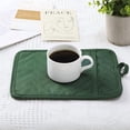thumbnail image 3 of HOMEIORA 2 Pack Oven Pot Holder with Pocket Cotton Heat Resistant Coaster Potholder Kitchen Hot Pad Oven Mitts for Cooking Square 7" x 9", Dark Green, 3 of 5