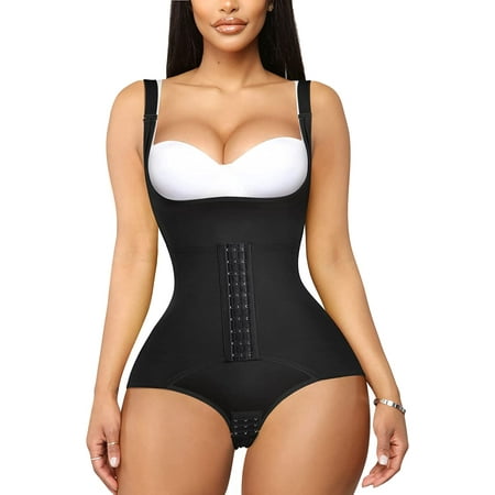 

Junlan Thong Bodysuit for Women Waist Trainer Shapewear Tummy Control Corset Firm Body Shaper Slimming Girdles(Black S)