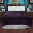 thumbnail image 1 of Bedford Home Solid Soft Heavy Thick Plush Mink Blanket 8 Pound - Purple, King, (164312YFE), 1 of 4