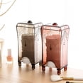 thumbnail image 4 of Cotton Pads Holder Dispenser, Organizer Cosmetic Storage Containers Clear Display Rack Apothecary Jar Set with Lids for Bathroom Home Kitchen Accessories Canister Vanity(transparent coffee), 4 of 8