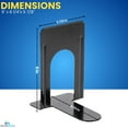 thumbnail image 2 of 1InTheOffice Metal Bookends, Heavy Duty Metal Bookends, Metal Bookends for Shelves, Black Bookends, 8 1/4" x 5 7/8" x 9", 4/Pack, 2 of 8