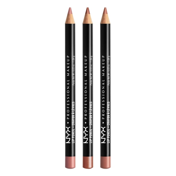 Delineador de labios NYX PROFESSIONAL MAKEUP Slim, paquete de 3