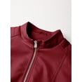 thumbnail image 4 of Giolshon Women's Plus Size Faux Leather Zip Up Moto Fashion Jacket for Spring Fall, 4 of 5