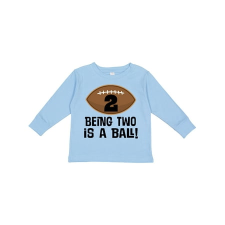 

Inktastic 2nd Birthday Football Sports Boys Gift Toddler Boy Girl Long Sleeve T-Shirt