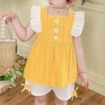 thumbnail image 7 of NAISIBABY Girl's Outfits 2-Piece, Ruffles Floral Sleeveless Tops and Loose Shorts Summer Cute Cotton Sets Clothes Yellow 3-4T, 7 of 7