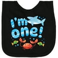 thumbnail image 2 of Inktastic I'm One First Birthday Shark and Crab Newborn Bib, 2 of 3