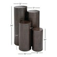 thumbnail image 4 of DecMode 36", 32", 24", 18"H Brown Metal Pillar Style Pedestal Table with Hammered Design, 4-Pieces, 4 of 14