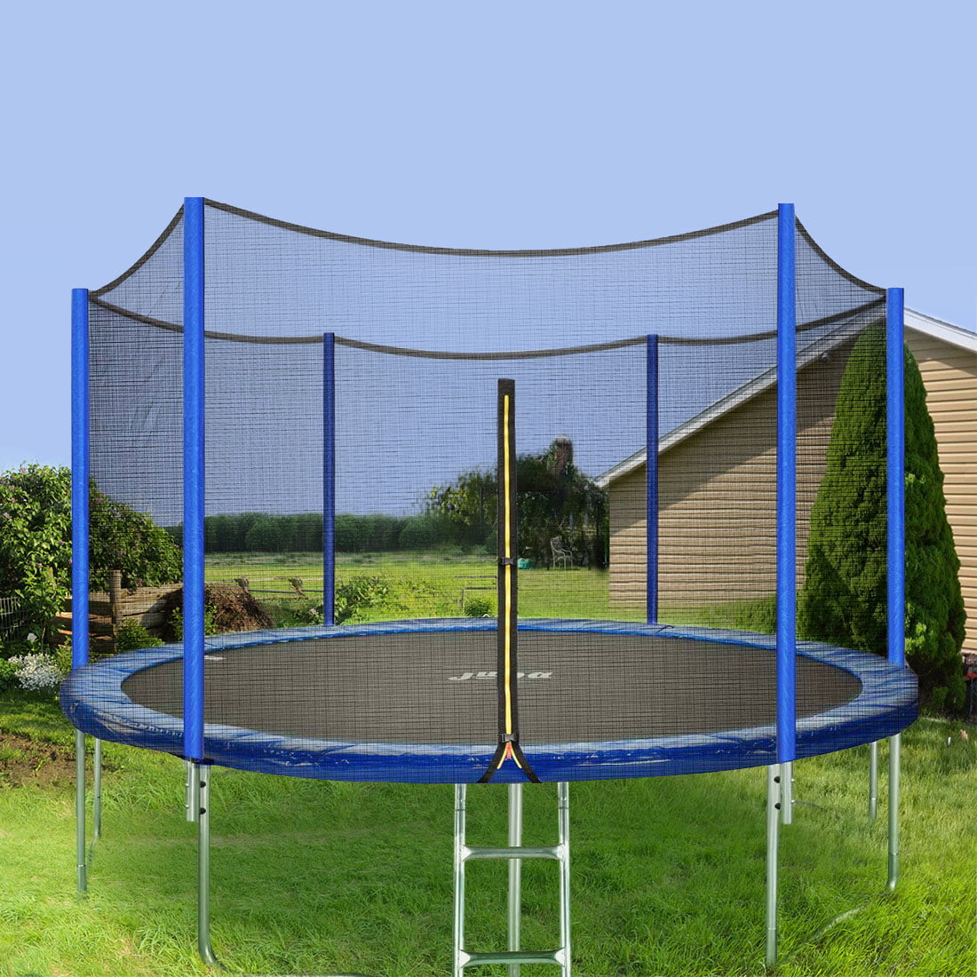 15ft 12 Ft Enclosure Trampoline With Net Basketball Recreational Trampoline Jump Bounce For Adults Kids Backyard Trampoline With Mat Spring Pads With Ladder Sports Outdoors Sports Fitness