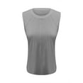 thumbnail image 4 of MESSUEN Sleeveless Tops Loose Fit Tank Tops for Women Crew Neck Raglan Tank Top Casual Pleated Crewneck Sleeveless Loose Shirts Womens Tops Casual Summer Tank Tops for Women Gray 2XL, 4 of 8
