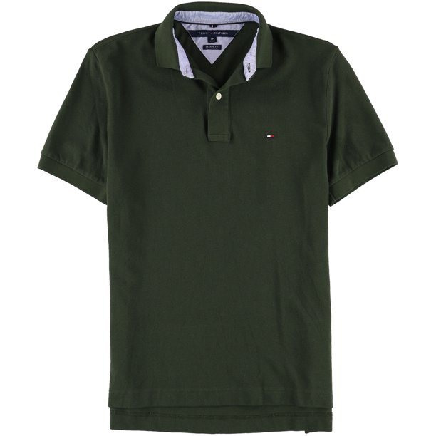 Polo de rugby Tommy Hilfiger para hombre, ajuste clásico, verde, pequeño