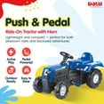 thumbnail image 2 of DOLU Ranchero Pedal Tractor with Horn, Kids Ride-On Toy Vehicle for 3 Years and Up, Blue, 2 of 9