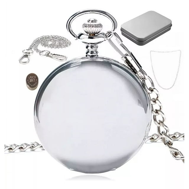 Reloj De Bolsillo 3027a Tica Leontina Plateado Liso
