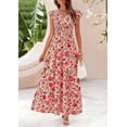 thumbnail image 2 of PRETTYGARDEN Women's Summer Flowy Maxi Dress Casual Cap Sleeve V Neck Smocked Beach Sundress, 2 of 5
