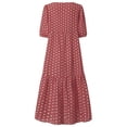 thumbnail image 6 of Uhndy Women's Dress Short Sleeve Polka Dot Print Casual Loose Cotton Swing Dress-LQ, 6 of 6