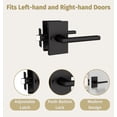 thumbnail image 2 of Mega Handles Glamor Privacy Door Lever Matte Black | Rectangular Rosette | Stainless Steel Interior Door Handle for Bedroom, Bathroom, Hallway, 2 of 4
