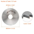 thumbnail image 2 of Uxcell 63mm Dia 16mm Arbor 1.2mm Thick 72 Tooth High Speed Steel Circular Saw Bit, 2 of 4